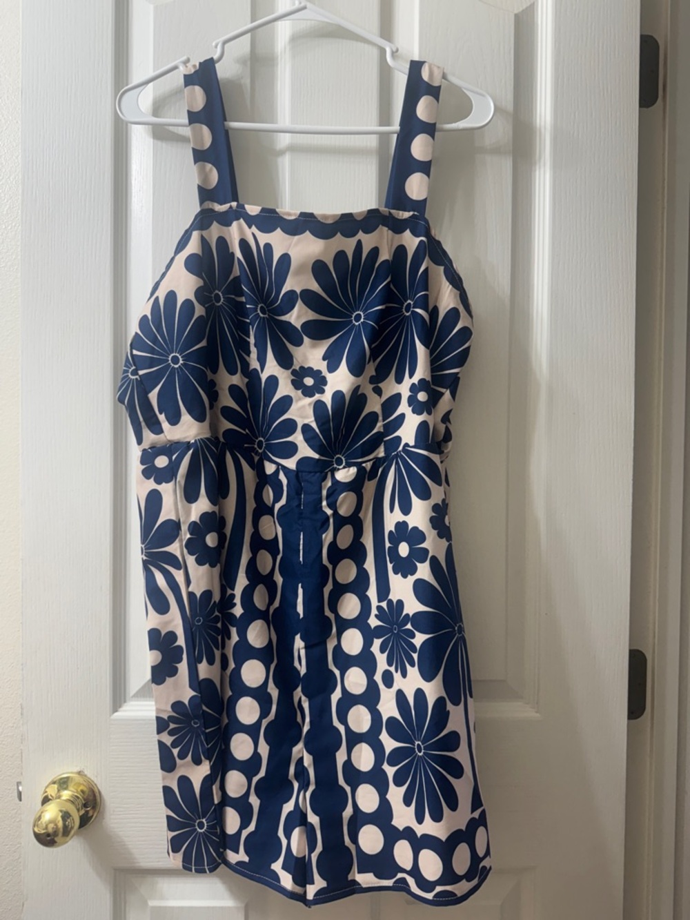 Navy Floral Print shorts romper